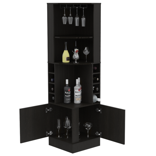 BLW4455 SYRAH | CORNER BAR CABINET | WENGUE/DARK | 90 DEGREE
