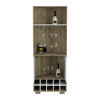 BMB 7740 - BAR ESQUINERO FRAKTAL - MACADAMIA+BLANCO NVDO - FRONTAL ABIERTO FRAKTAL | CORNER BAR CABINET | MACADAMIA & WHITE