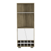 BMB 7740 - BAR ESQUINERO FRAKTAL - MACADAMIA+BLANCO NVDO - FRONTAL CERRADO FRAKTAL | CORNER BAR CABINET | MACADAMIA & WHITE