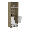 BMB 7740 - BAR ESQUINERO FRAKTAL - MACADAMIA+BLANCO NVDO - LATERAL ABIERTO FRAKTAL | CORNER BAR CABINET | MACADAMIA & WHITE