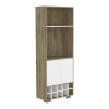BMB 7740 - BAR ESQUINERO FRAKTAL - MACADAMIA+BLANCO NVDO - LATERAL CERRADO FRAKTAL | CORNER BAR CABINET | MACADAMIA & WHITE