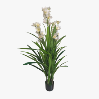 GS277-PL ARTIFICIAL WHITE CYMBIDIUM ORCHID PLANT | 150 CM | GS277-PL