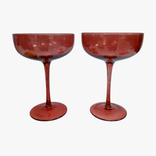 SCARLET RED WINE GLASS PAIR | 12 CM x 12 CM x 17 CM