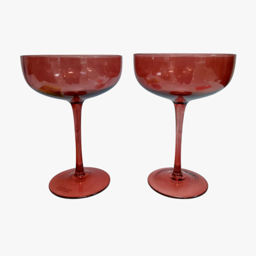 SCARLET RED WINE GLASS PAIR | 12 CM x 12 CM x 17 CM