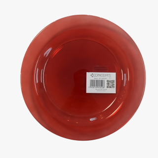 965297 SCARLET RED GLASS DESSERT PLATE | 21 CM x 21 CM x 2 CM