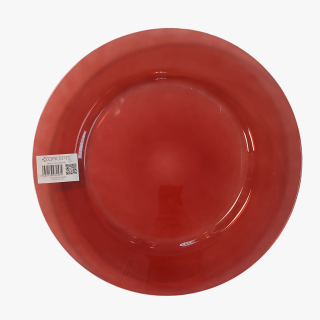 965298 SCARLET RED GLASS DINNER PLATE | 32 CM x 32 CM x 2 CM