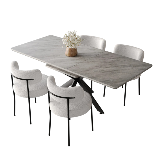 POLO EXTENDABLE DINING TABLE AND CHAIRS SET