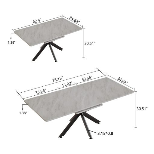 POLO EXTENDABLE DINING TABLE AND CHAIRS SET